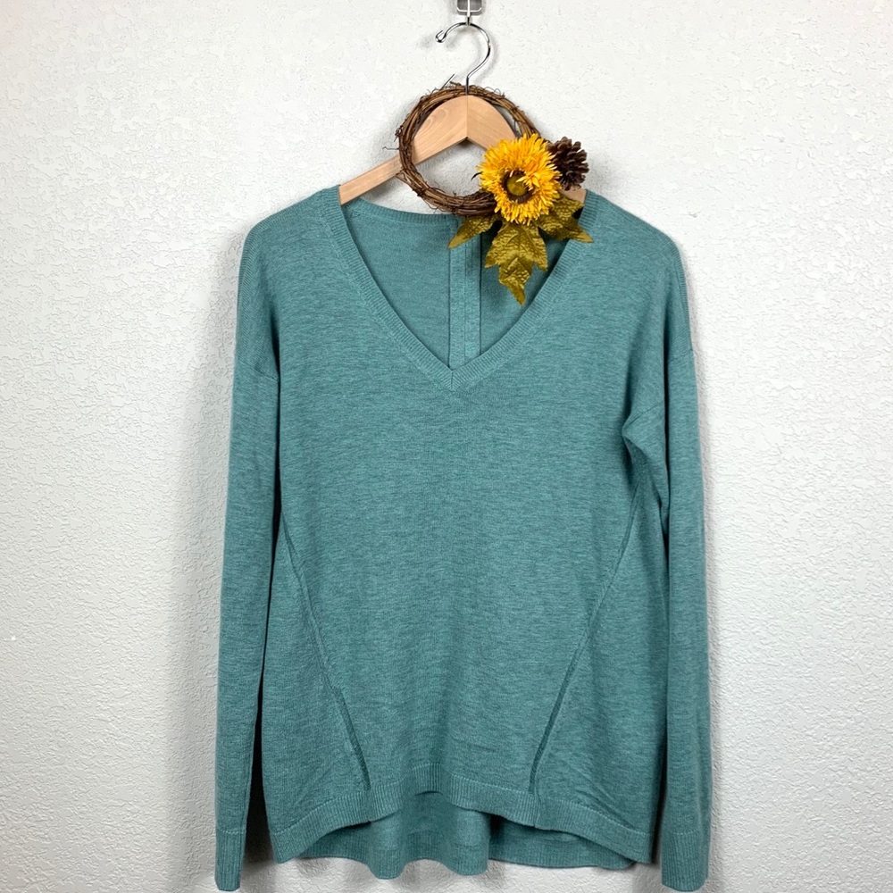 The Limited Aqua V Neck Sweater
